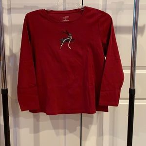 Talbots Red Long Sleeve with Deer Decoration used